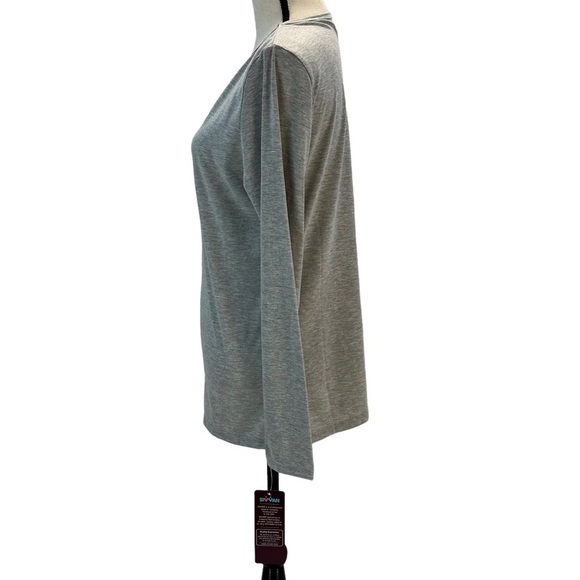 Sivvan Scrubs Crew Neck Long Sleeve Comfort Underscrub Tee - Gray - Size Large - Picture 4 of 9